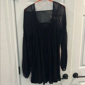 Slowly Sheer Black Long Sleeve dress